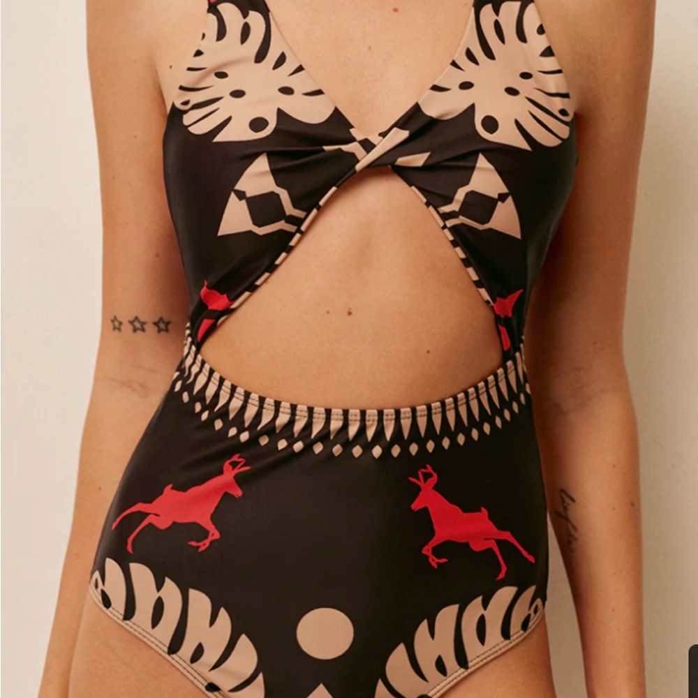 Stylish Black and Red Kids One Piece and cover up